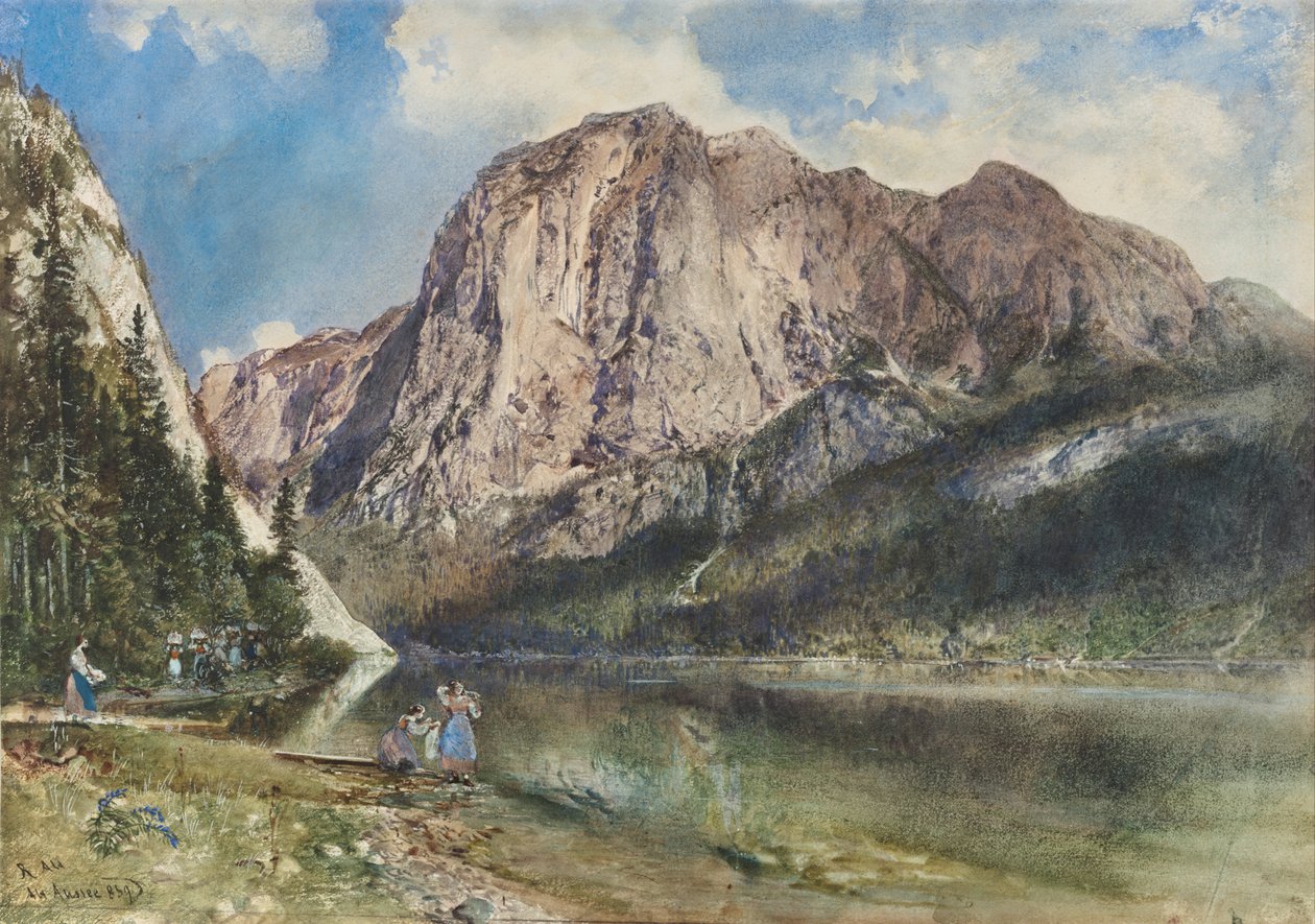 Lago di Altaussee e faccia del Monte Trissel da Rudolf von Alt