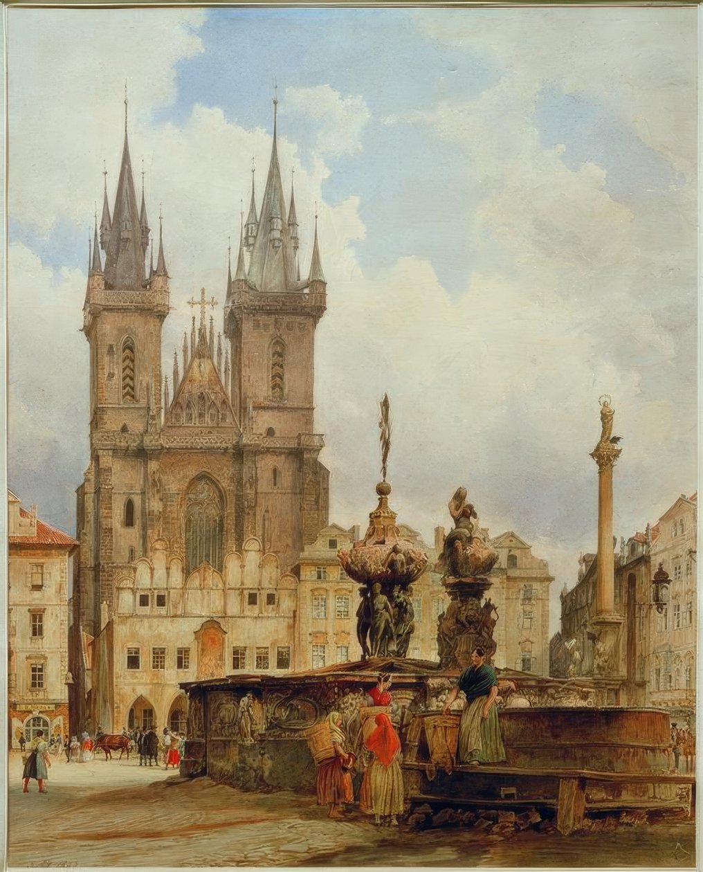 La chiesa di Týn a Praga da Rudolf von Alt