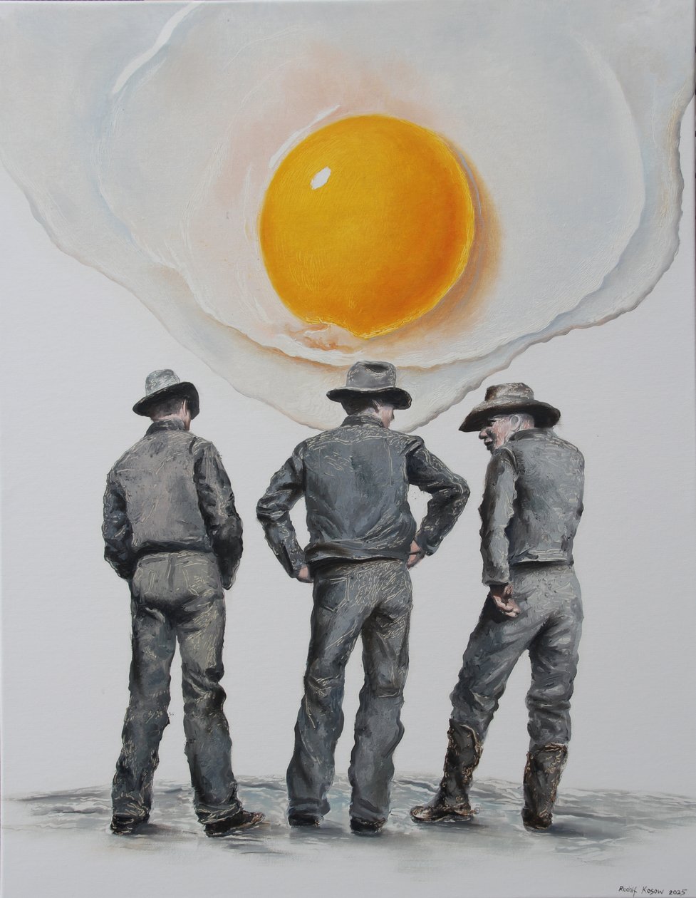 Falso, 2024 (olio su tela) da Rudolf Kosow