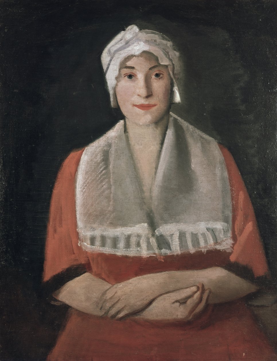 Ritratto di una signora con un cappello bianco da Rudolf Kremlicka