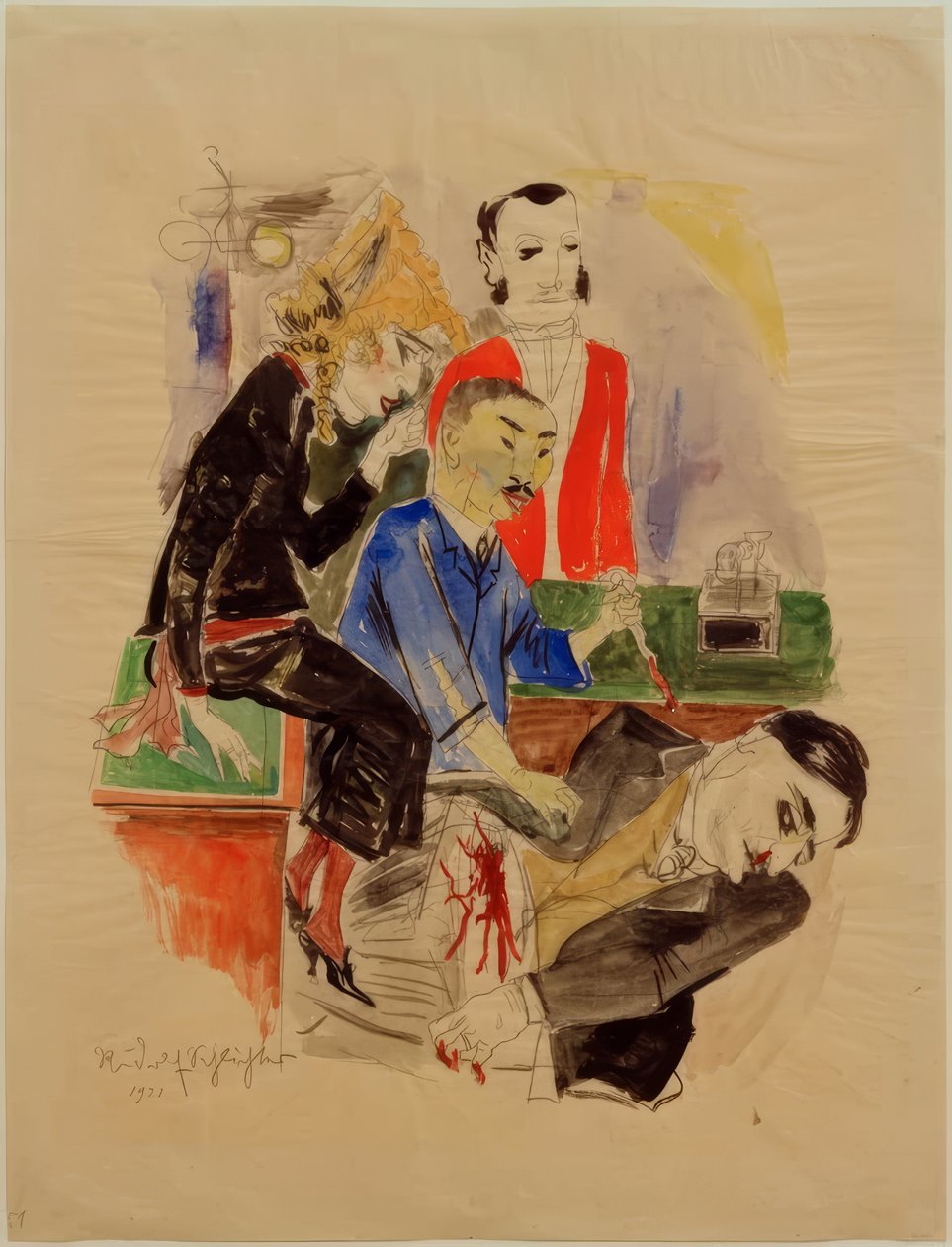 "Camera oscura I". Bozza di copertina da Rudolf Schlichter