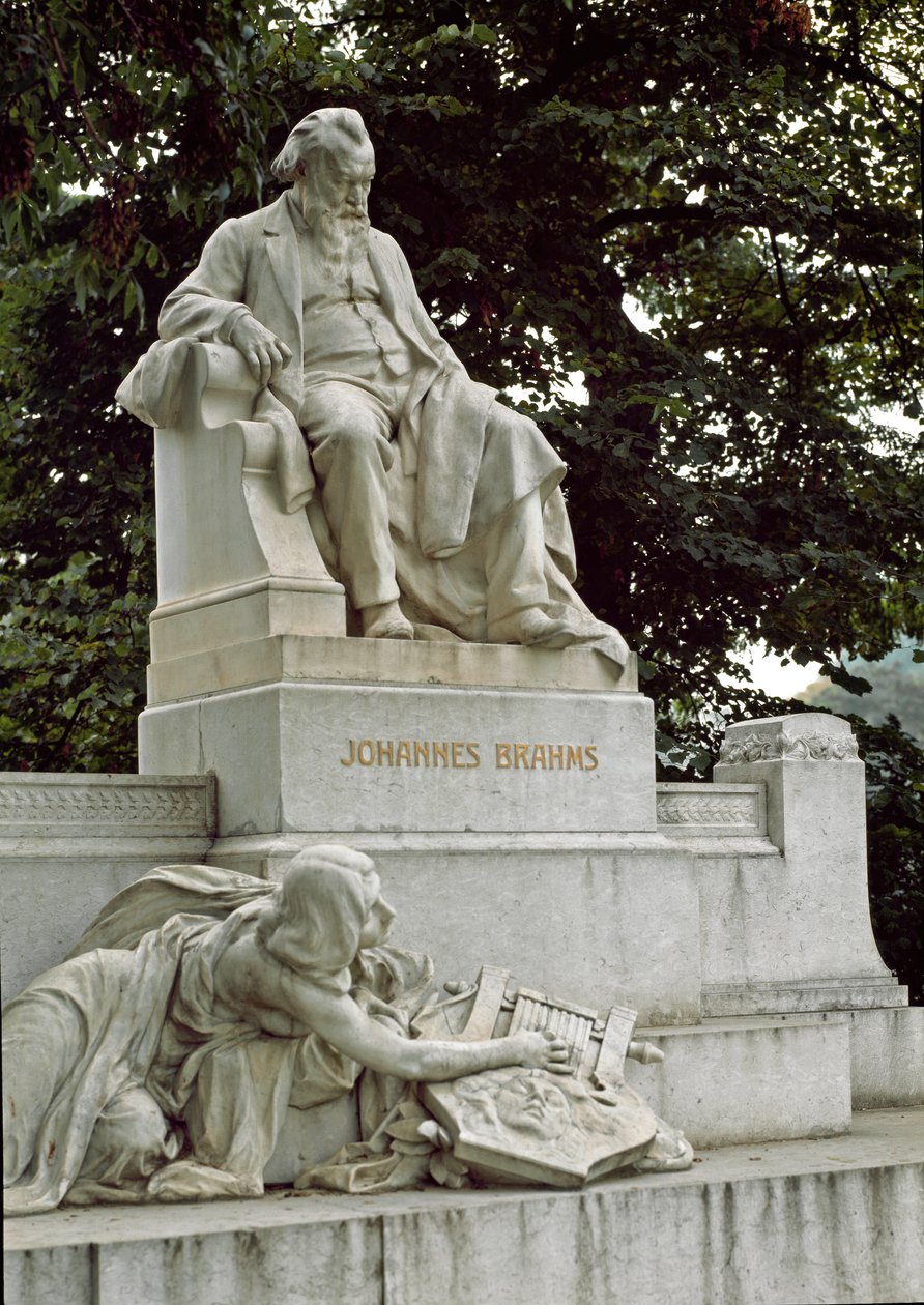Monumento in omaggio al compositore tedesco Johannes Brahms (1833-1897) diretto da Rudolf von Weyr (1847-1914). Ressel Park, Vienna, Austria da Rudolf von Weyr