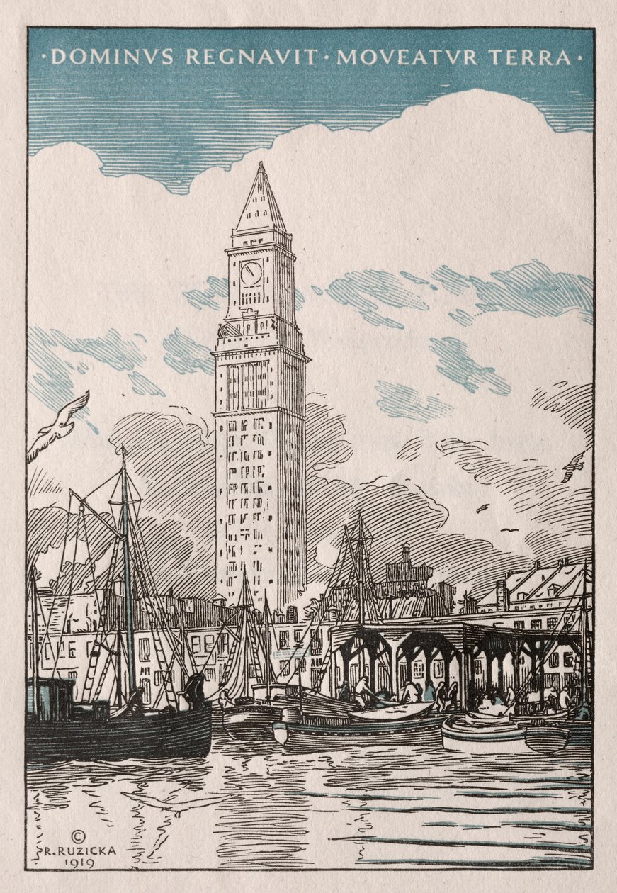 La torre della dogana vista dal mare da Rudolph Ruzicka