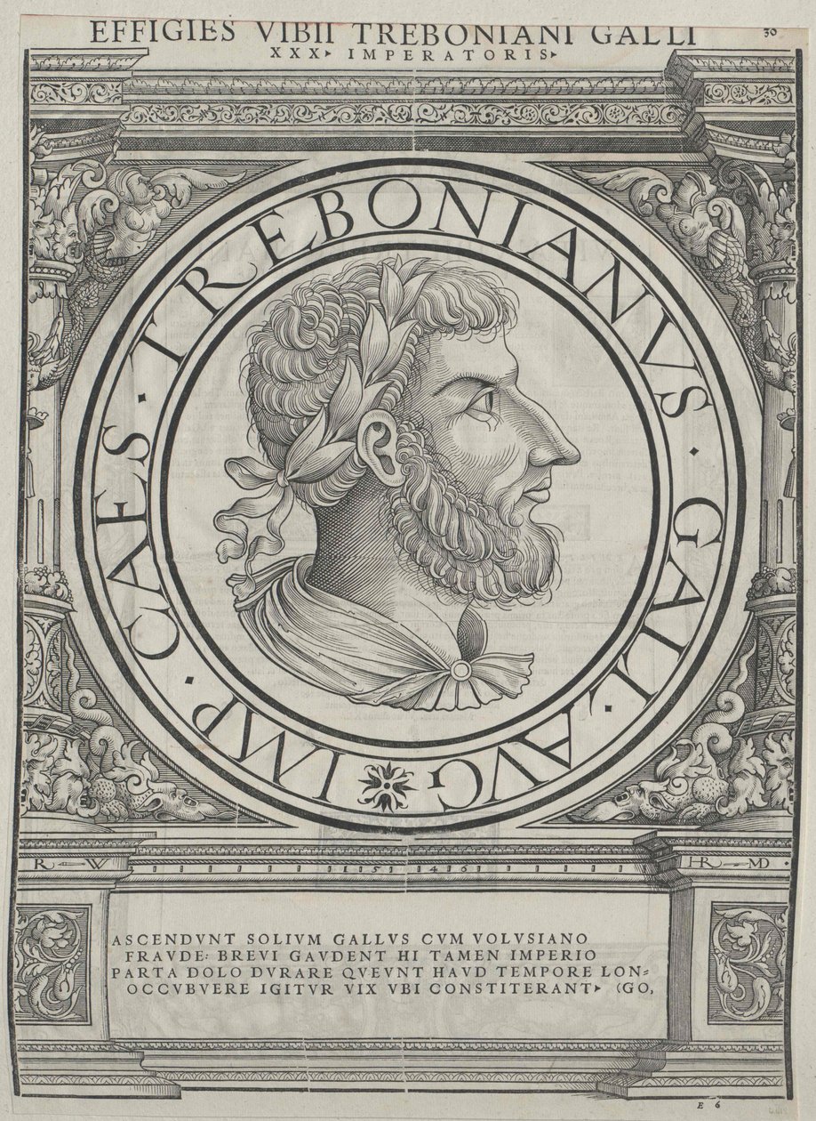 Imperatore romano Treboniano Gallo da Rudolph Wyssenbach