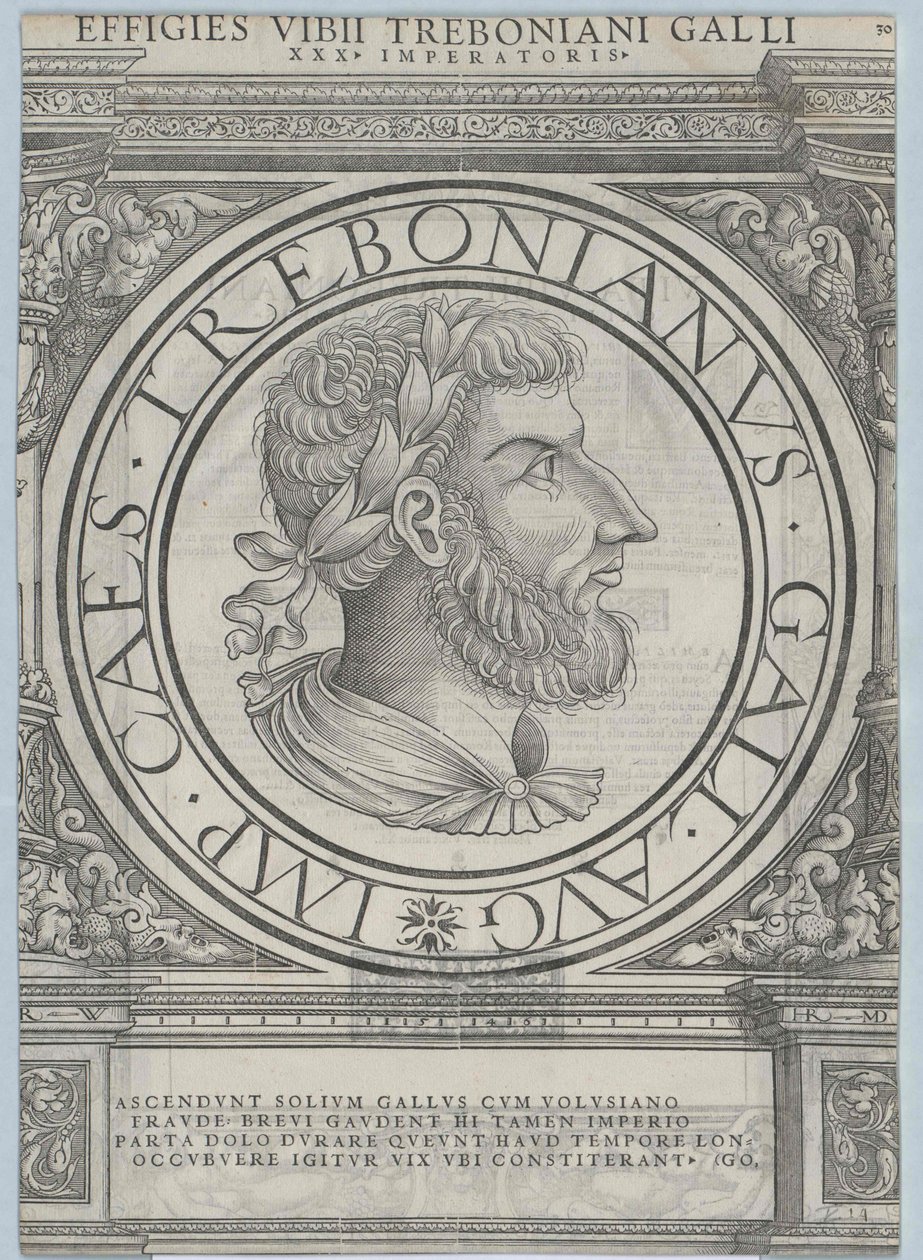 Imperatore romano Treboniano Gallo da Rudolph Wyssenbach