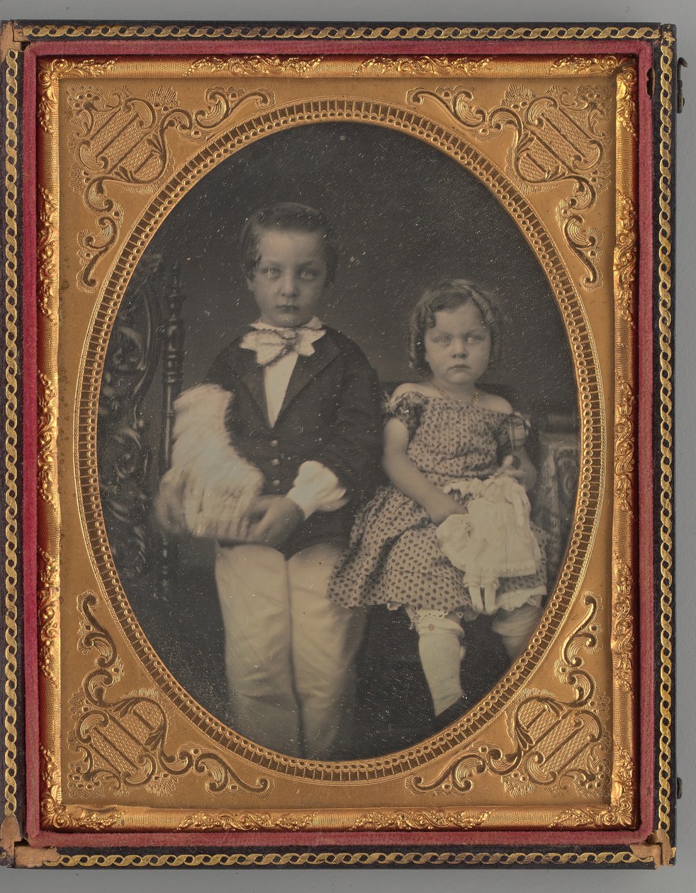 Ritratto senza titolo di un ragazzo e una ragazza, 1855 da Rufus Anson