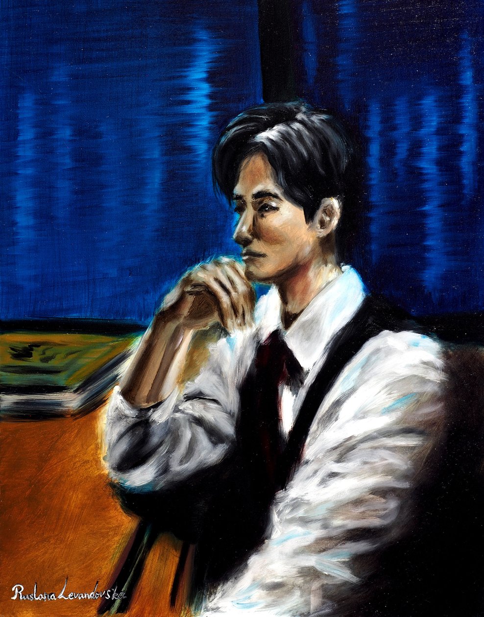 Late Night IV, 2024 (olio su pannello) da Ruslana Levandovska