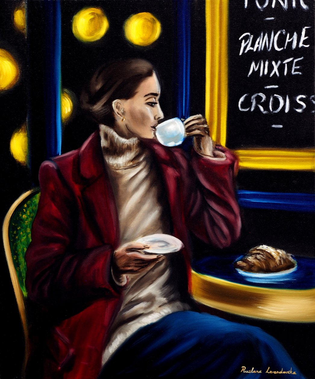 Assaporare Parigi, 2024 (olio su tela) da Ruslana Levandovska