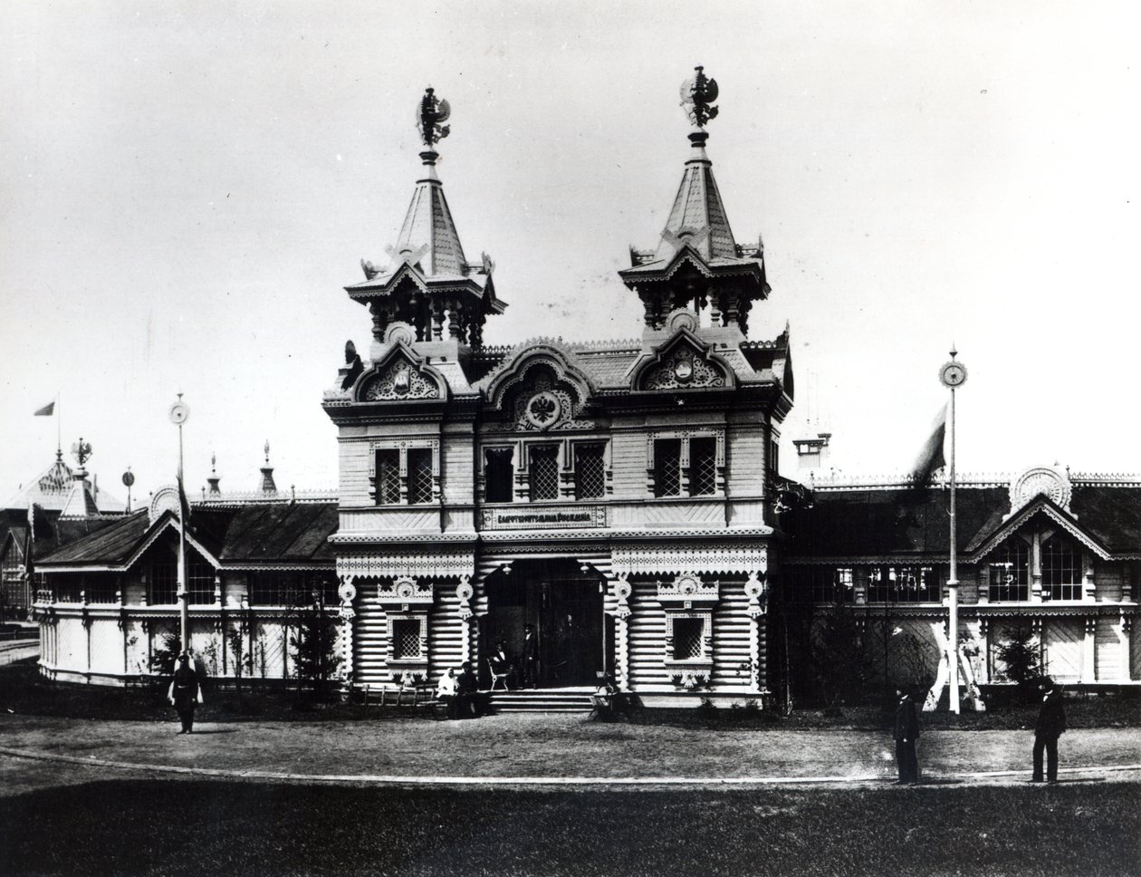 Padiglione delle Istituzioni Caritatevoli, Esposizione Panrussa di Industria e Arte, Nizhny Novgorod, 1896 da Russian Photographer