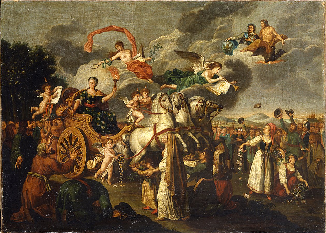 Caterina II in Viaggio Attraverso la Russia, 1787 da Russian School