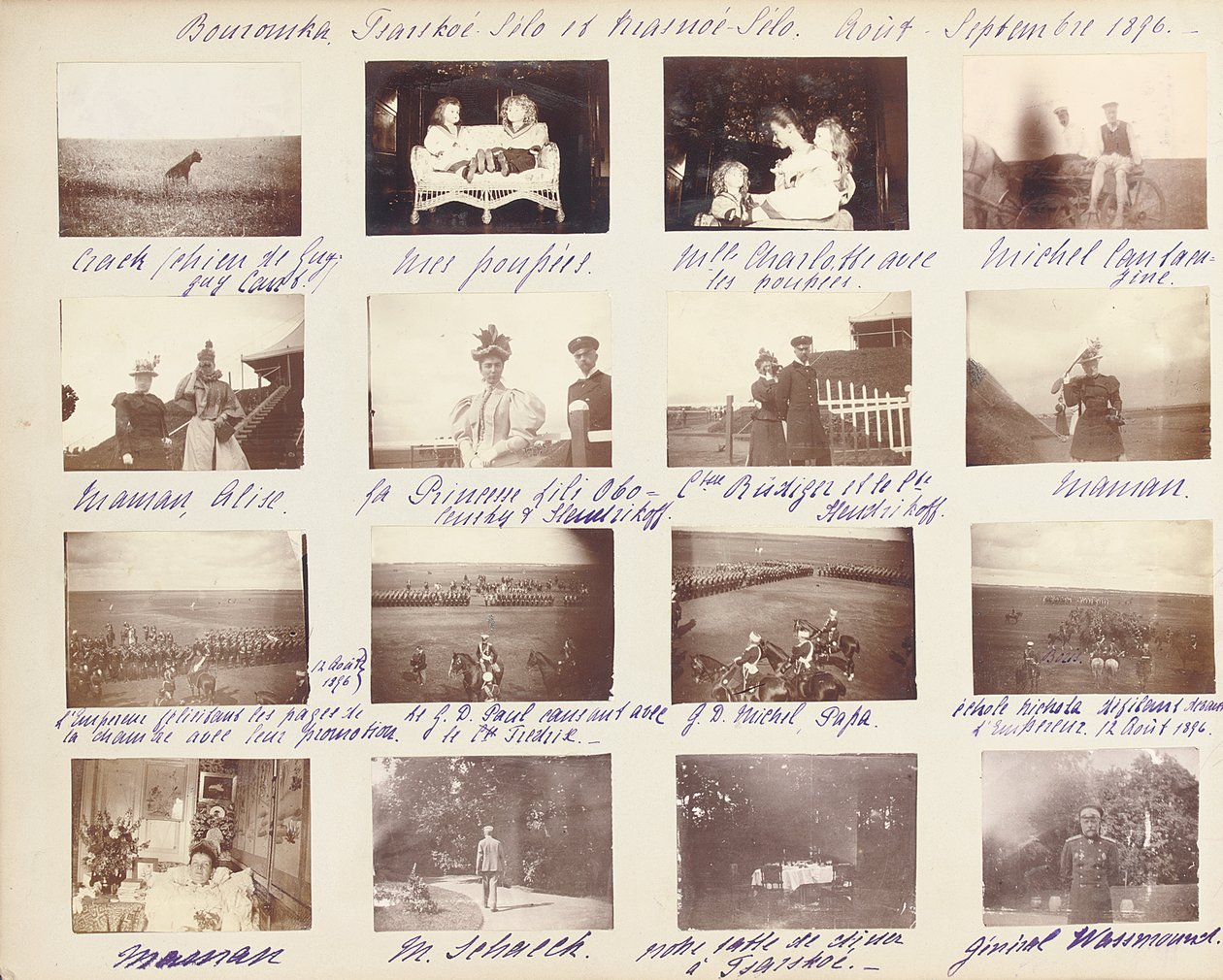 La famiglia imperiale russa, pagina da un album di fotografie, c.1897-99 da Russian Photographer