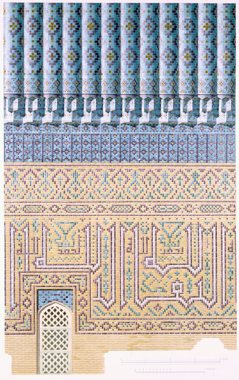 Dettagli decorativi della cupola, dal livello del suolo in su, pub. 1905 da Russian School.