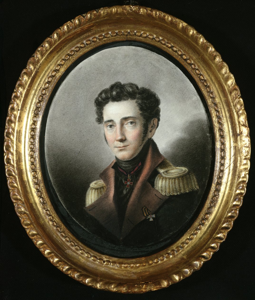 Ritratto di un ufficiale russo, 1818 da Russian School