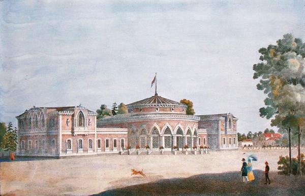 Stazione Ferroviaria e Ristorante Francese nel Parco di Caterina, 1824 da Russian School
