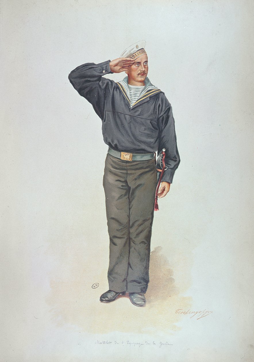 Marinaio russo in uniforme della Marina Russa alla fine del XIX secolo da Russian School