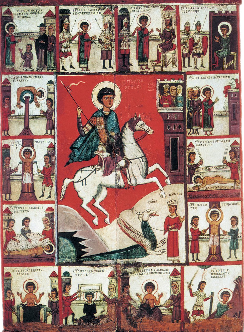 San Giorgio con scene della sua vita da Russian icon.
