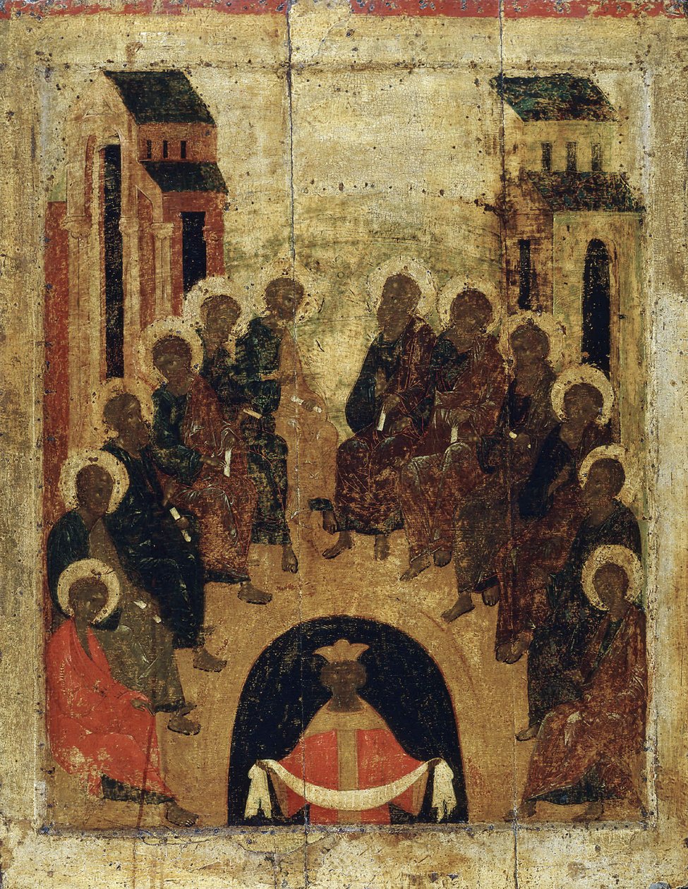La discesa dello Spirito Santo sugli Apostoli da Russian icon.