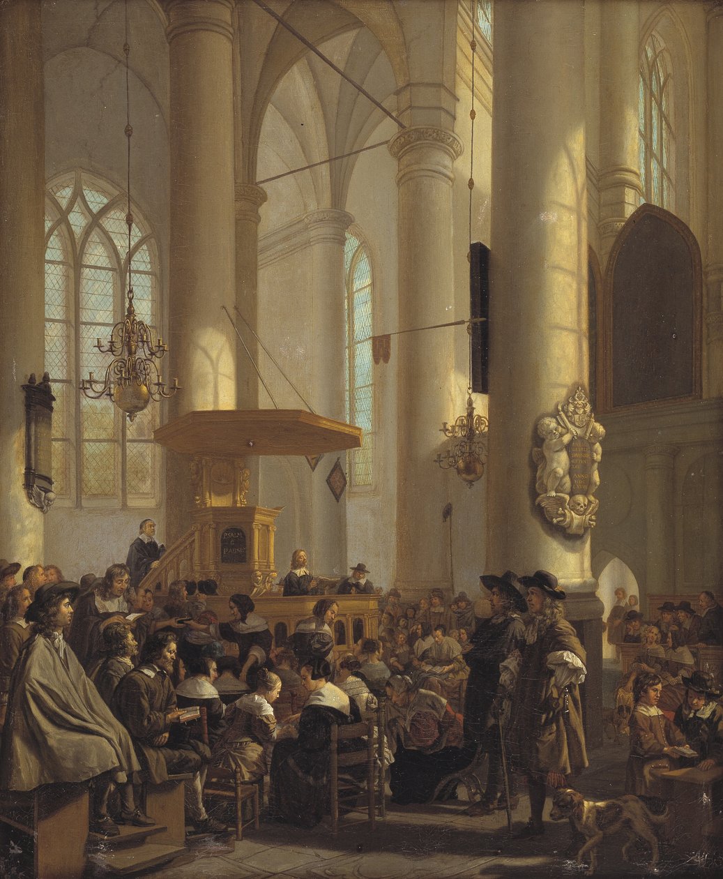 Interno di una chiesa olandese da Rutger van Langevelt