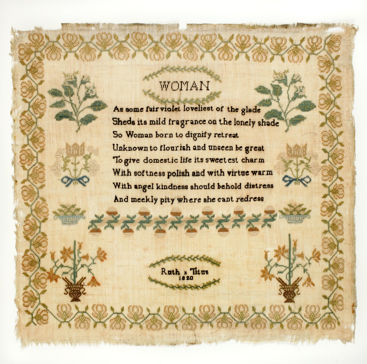 Campione di versi, 1820 da Ruth Titus