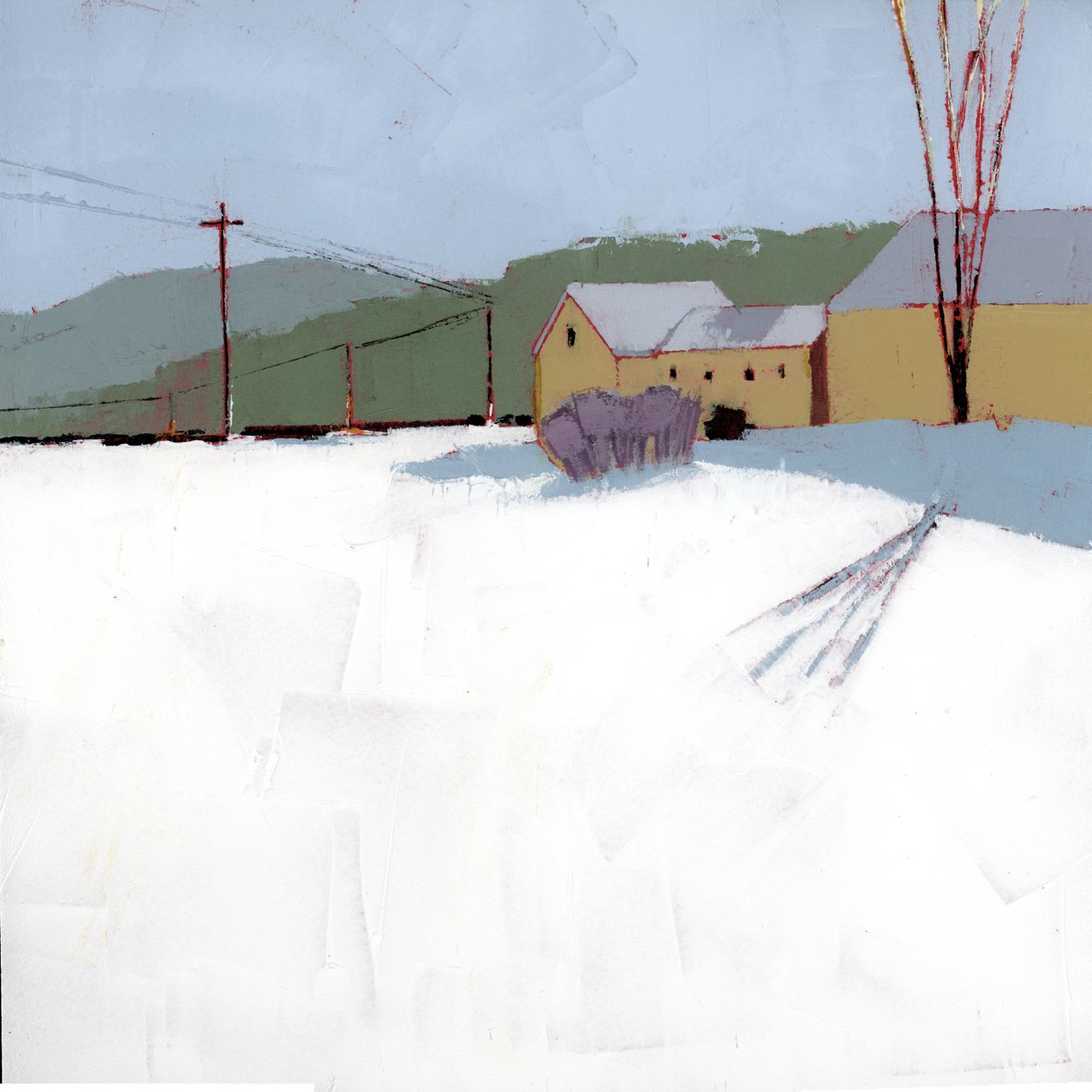 Green Mountain, 2025 (acrilico su pannello di legno) da Ruth Lague