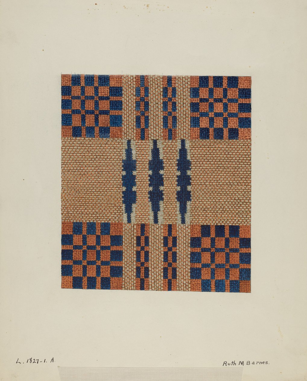 Dettaglio del copriletto da Ruth M. Barnes