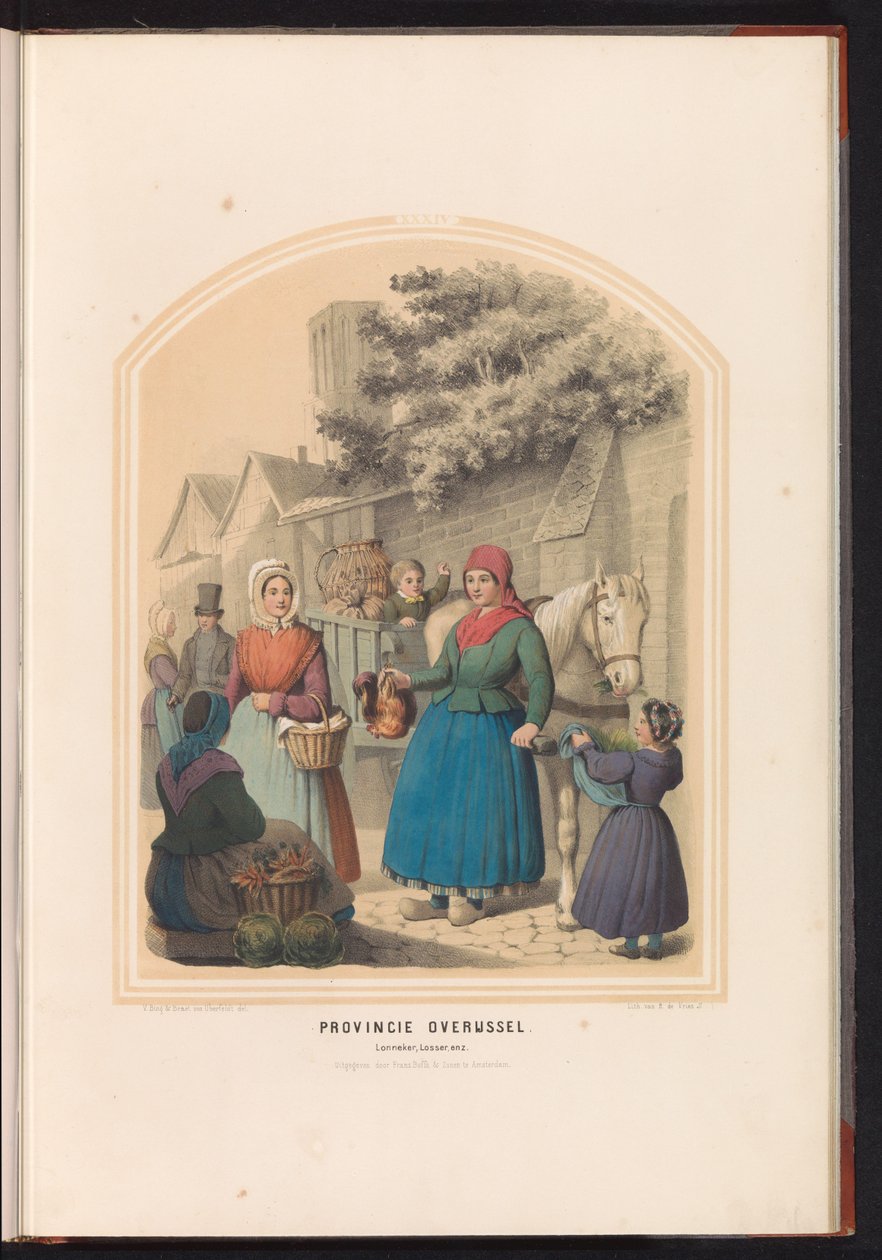 Costume di Lonneker e Losser in Overijssel, 1857 da Ruurt de Vries