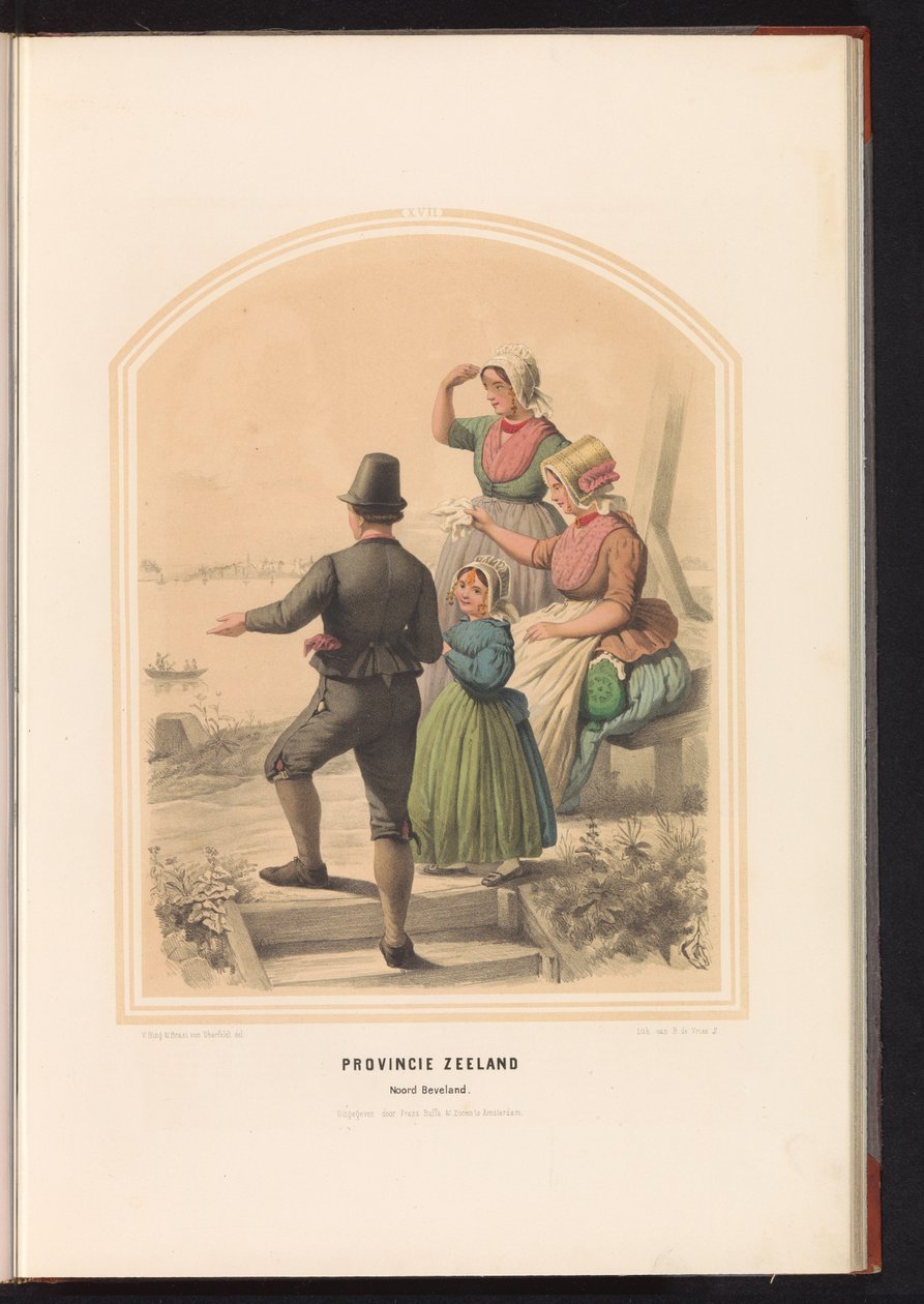 Costume tradizionale di Noord-Beveland in Zeeland, 1857 da Ruurt de Vries