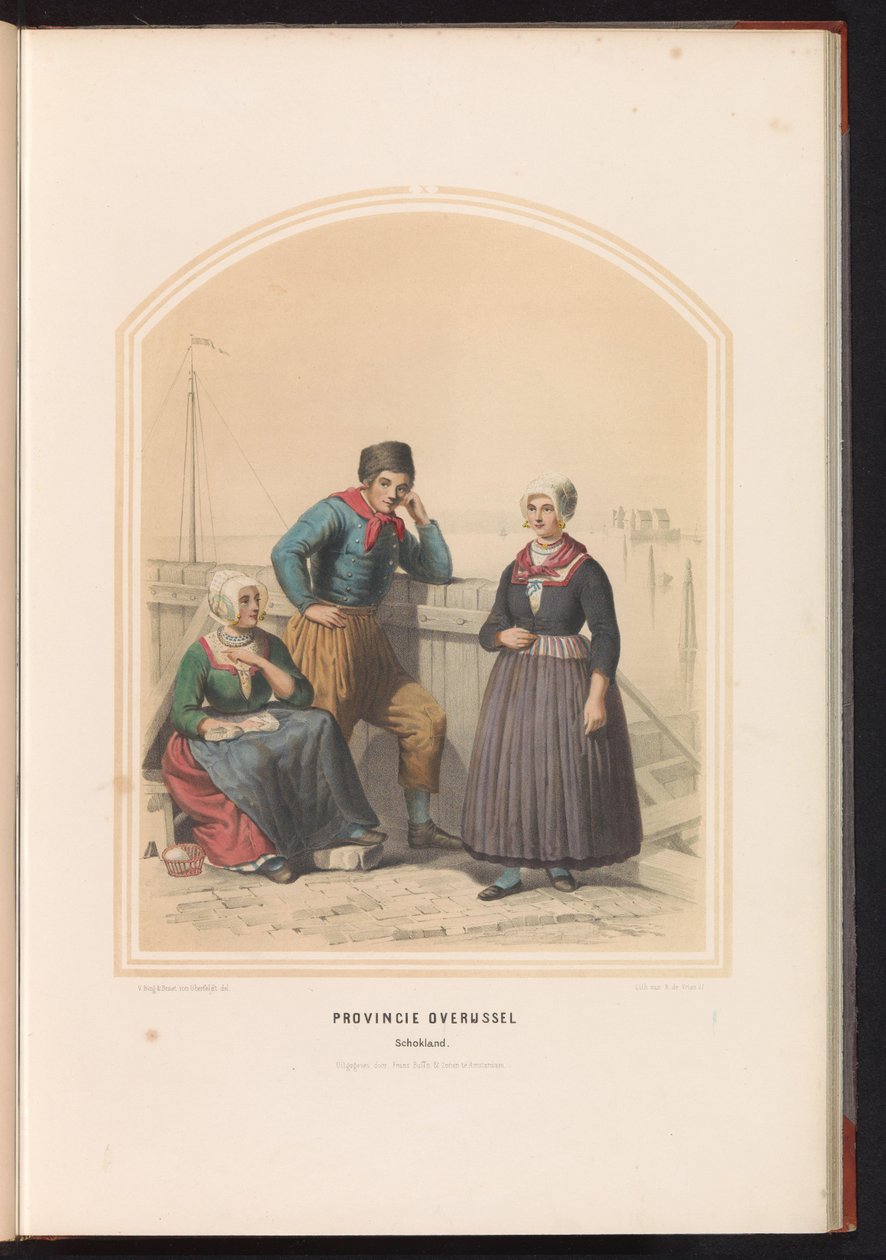 Costume tradizionale di Schokland nella provincia di Overijssel, 1857 da Ruurt de Vries