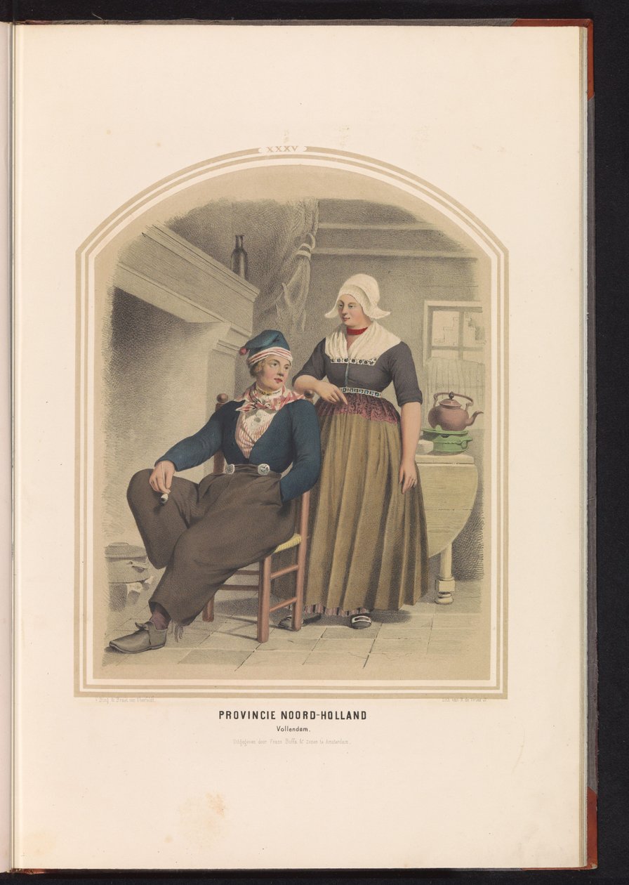 Costume tradizionale di Volendam in Noord-Holland, 1857 da Ruurt de Vries
