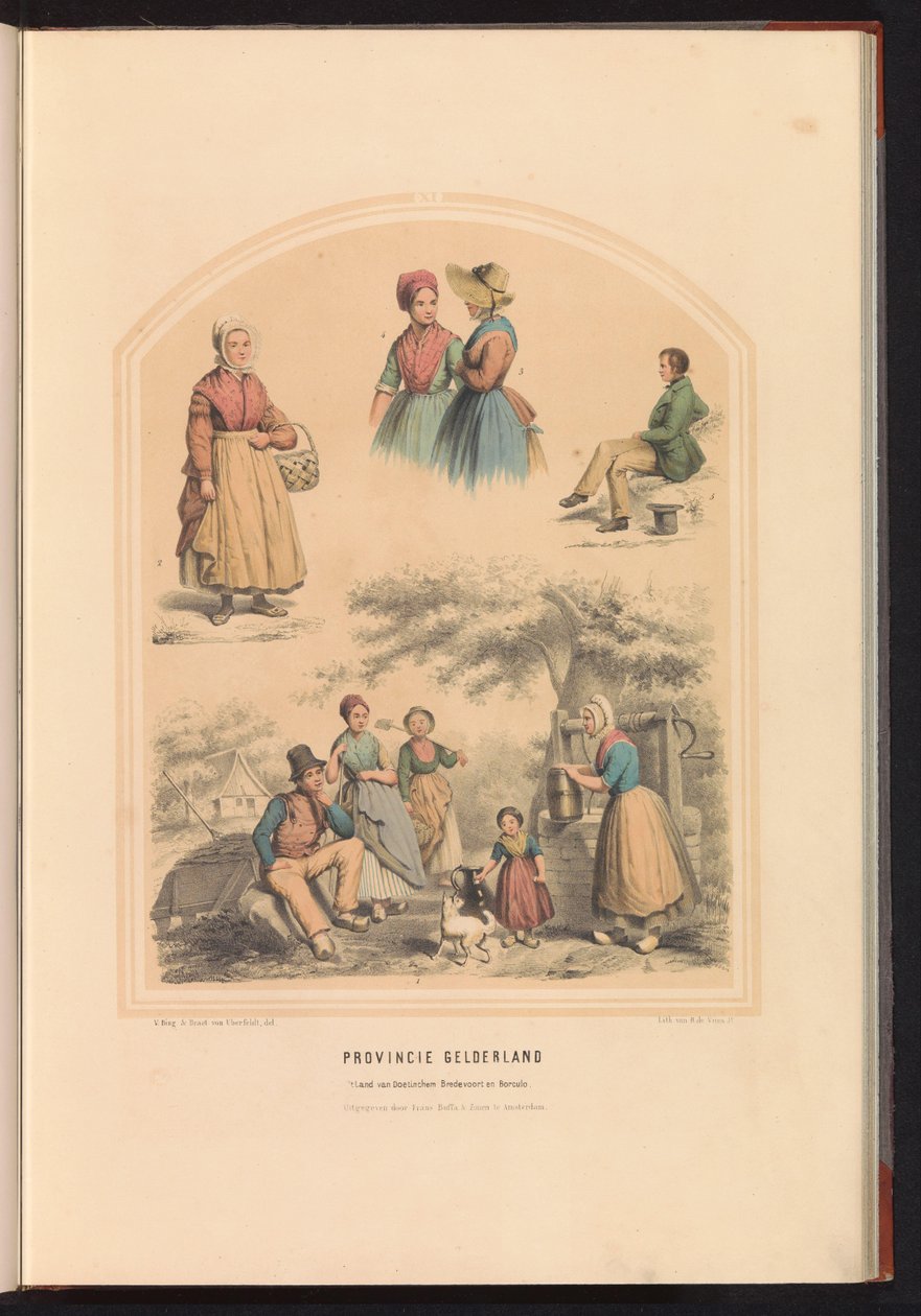 Costume tradizionale della provincia di Gelderland, 1857 da Ruurt de Vries
