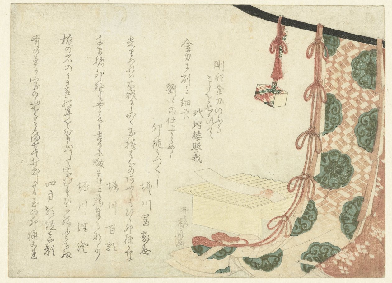 Una poesia su un supporto cerimoniale da Ryuryukyo Shinsai