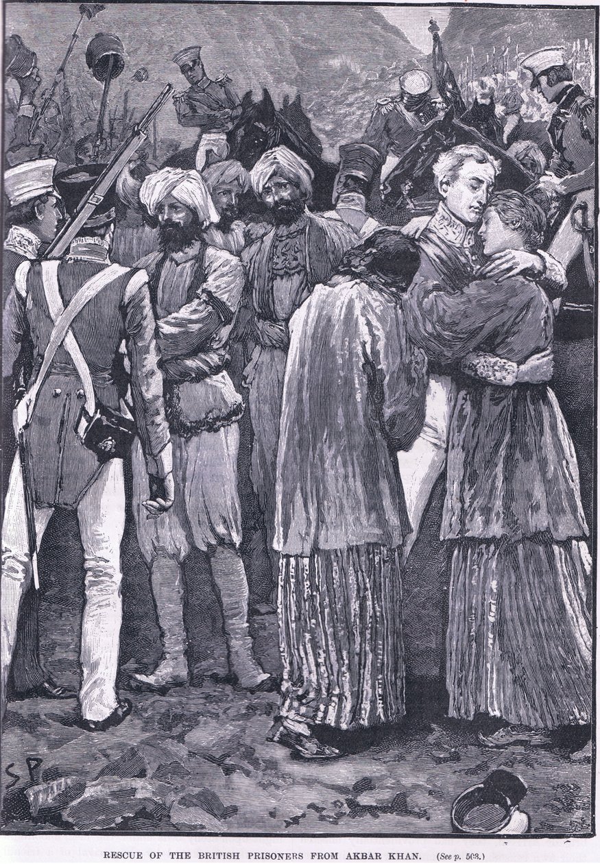 Salvataggio dei prigionieri britannici da Akbar Khan AD 1842 da S. Paget