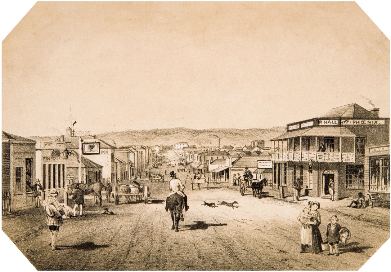 Vedute di Adelaide N. 2. Hindley Street Guardando a Est da S. T. Gill