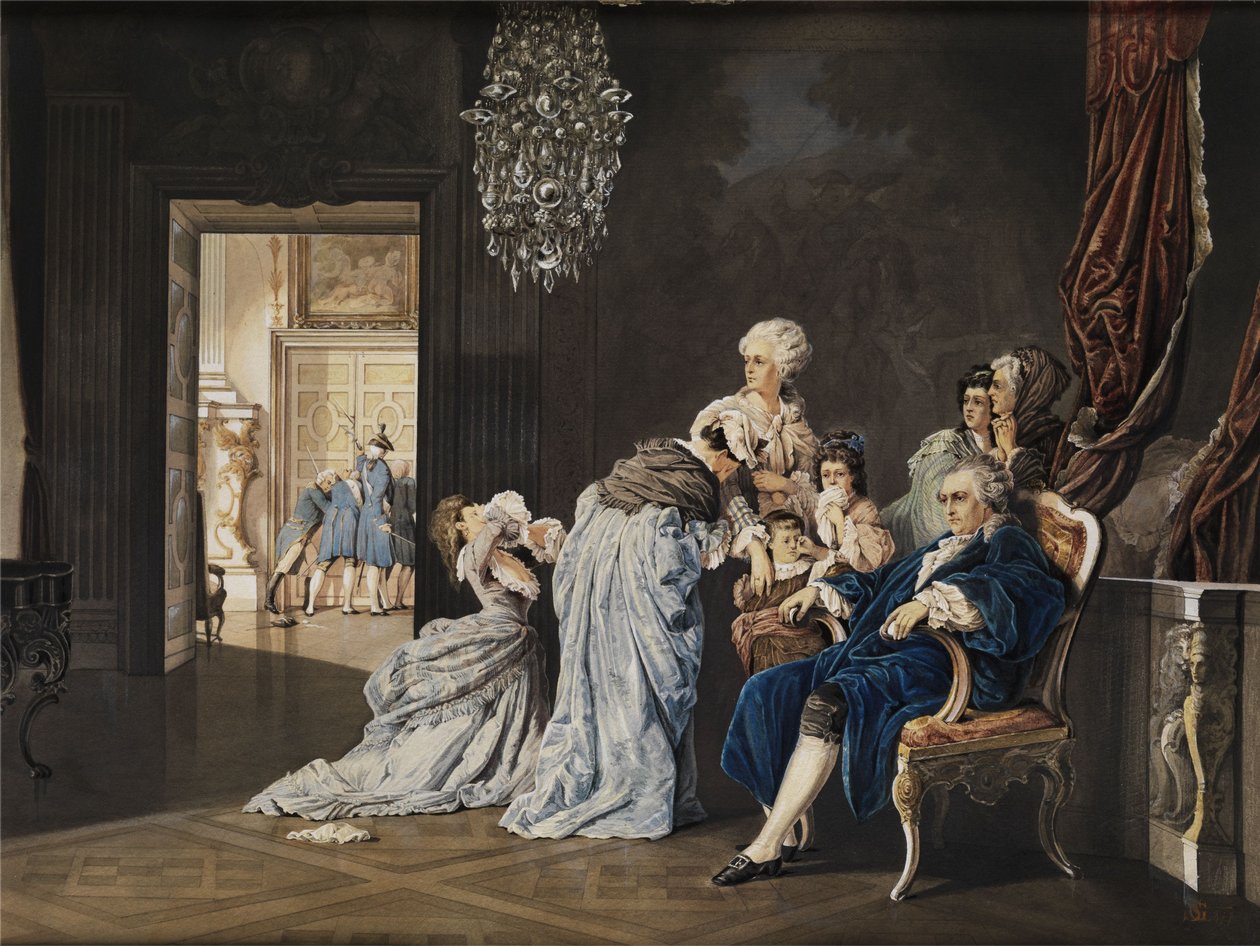 Le ultime ore della famiglia reale francese (Luigi XVI e Maria Antonietta) al Louvre prima dell