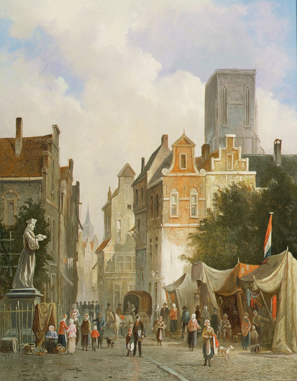 Città di mercato francese da S.J. van der Ley