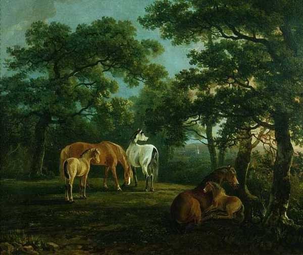Cavalli in un paesaggio da S. and Barrett G. Gilpin