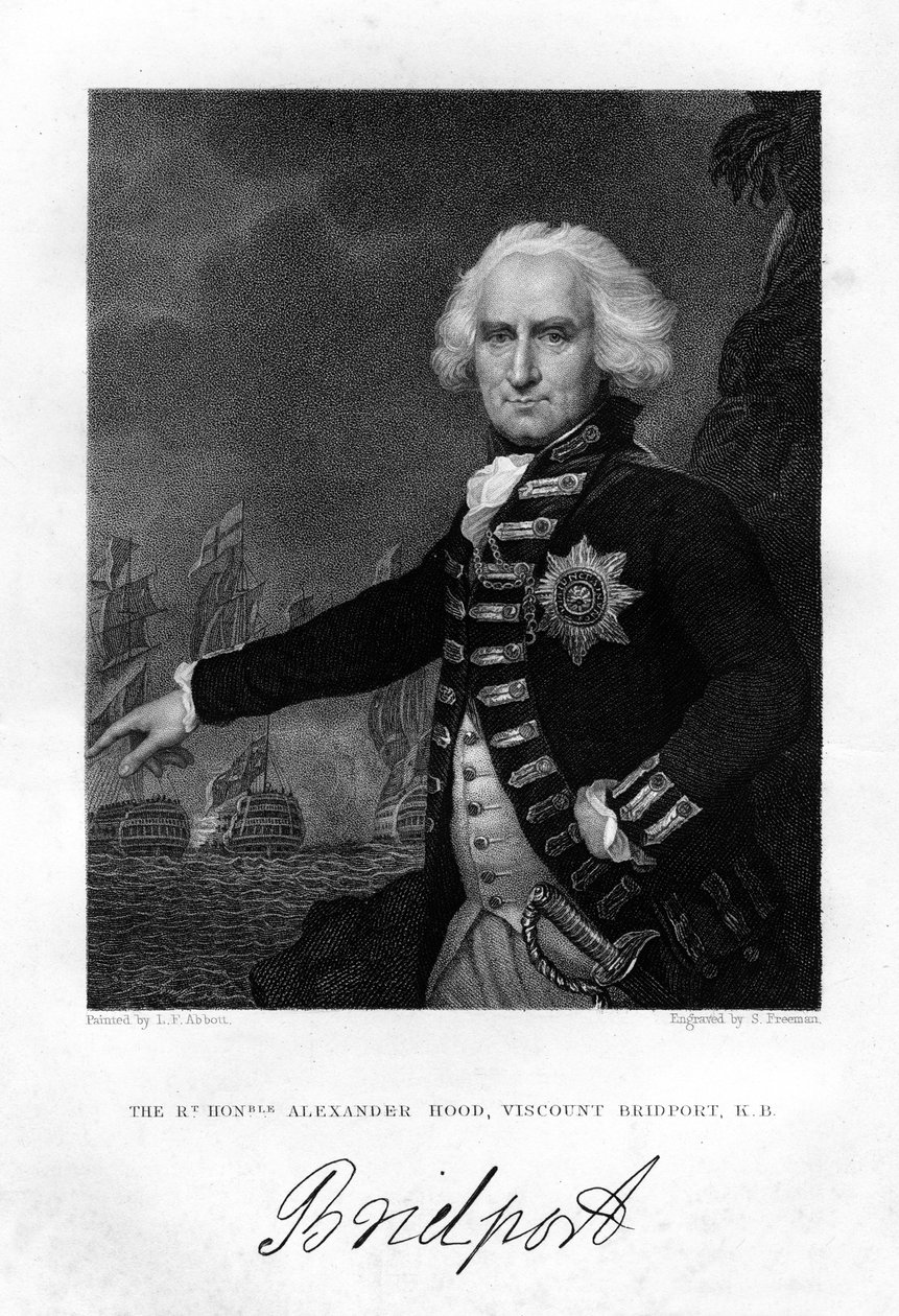 Ammiraglio Alexander Hood 1726-1814, 1° visconte Bridport, 1837 da S. Freeman