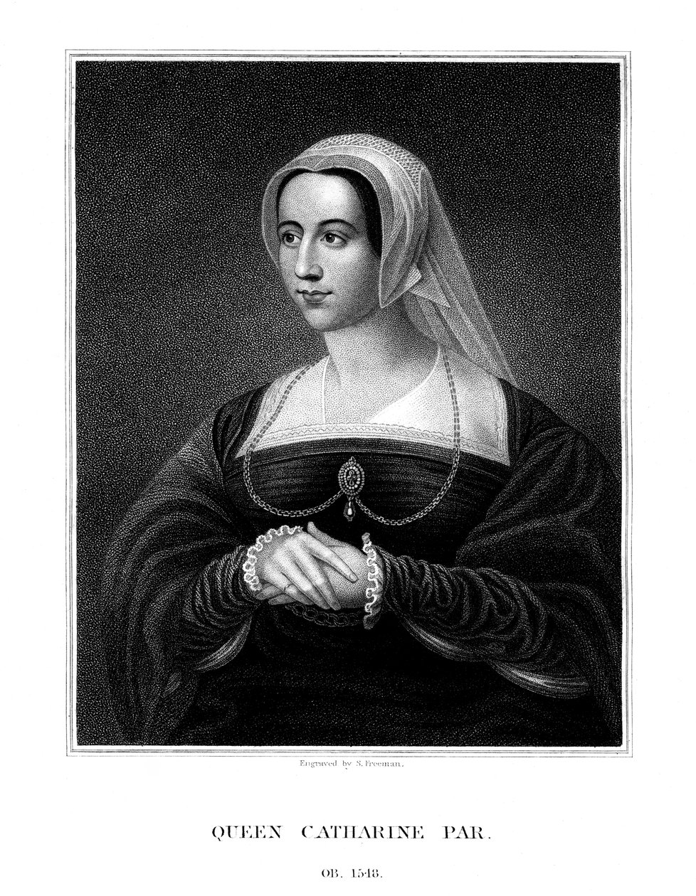 Caterina Parr, regina consorte di Enrico VIII, 1823 da S. Freeman