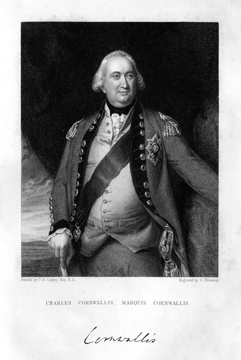 Charles Cornwallis 1738-1805, 1° Marchese Cornwallis, 1839 da S. Freeman