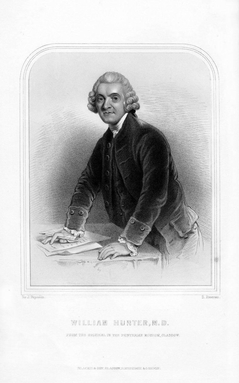 Dr William Hunter, anatomista e ostetrico scozzese, 1870 da S. Freeman