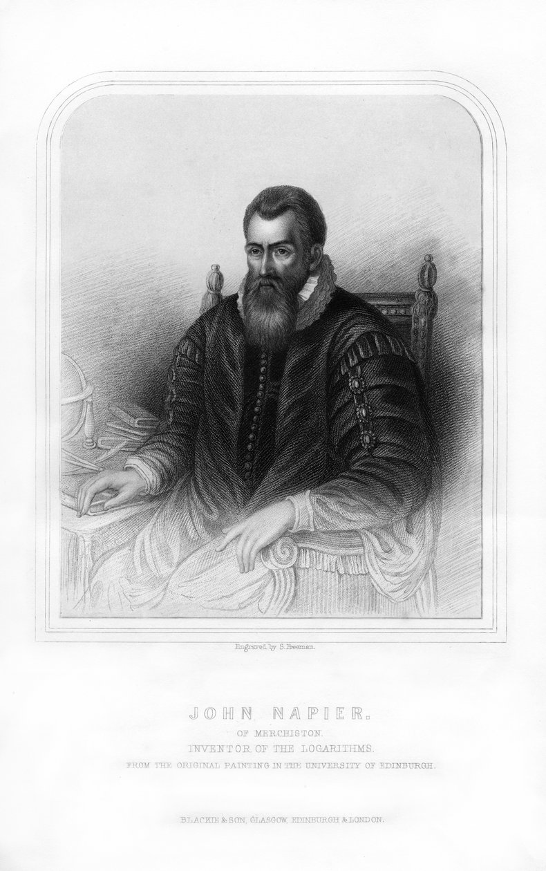 John Napier, matematico, fisico, astronomo e astrologo scozzese, 1870 da S. Freeman