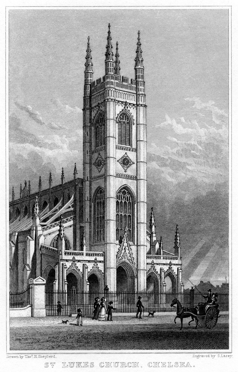 Chiesa di San Luca, Chelsea, Londra, 1828 da S. Lacey