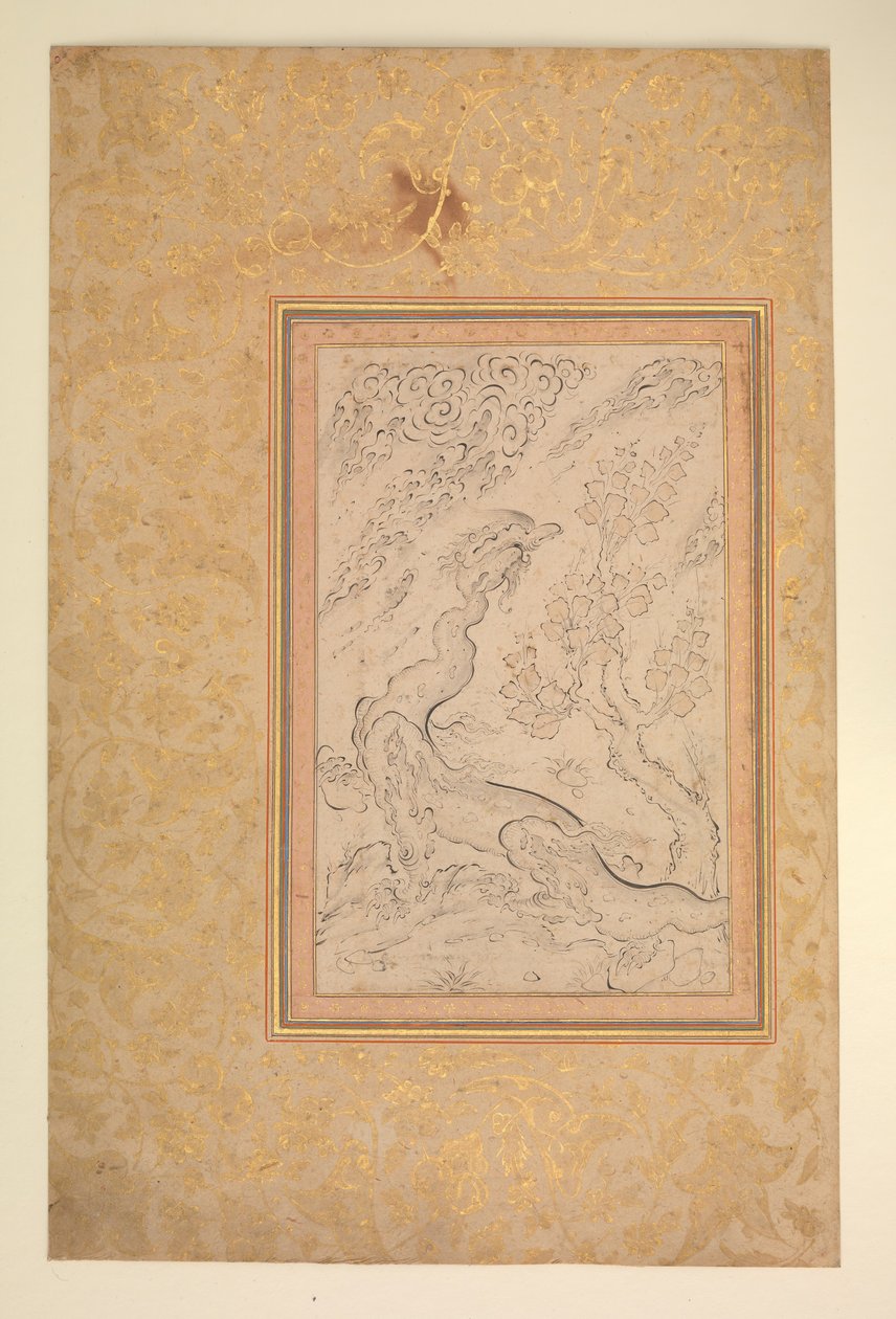 Drago e nuvole, ca. 1600 da Sadiqi Beg.