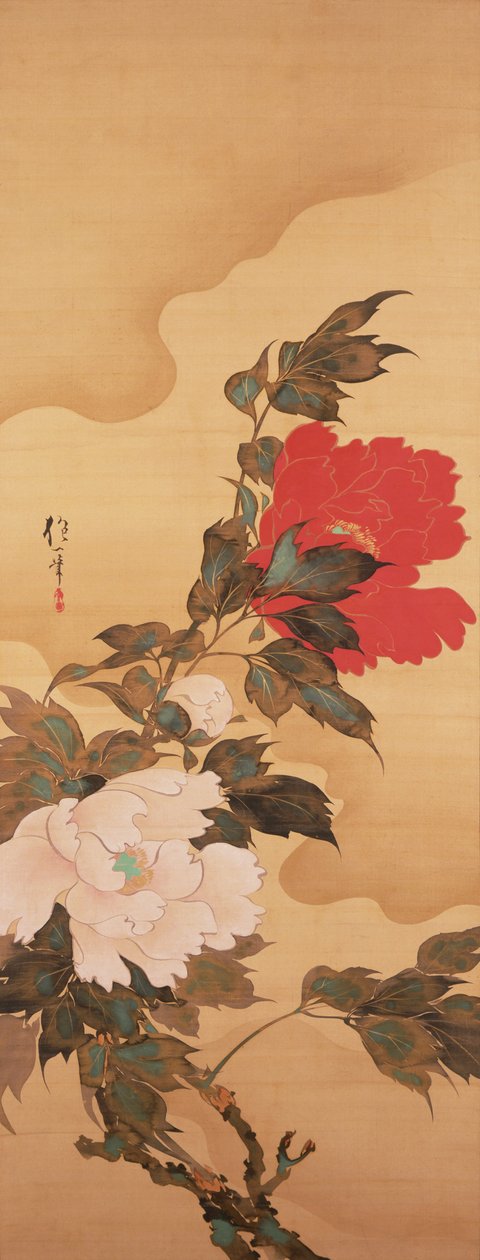 Pfingstrosen im Wind da Sakai Hoitsu