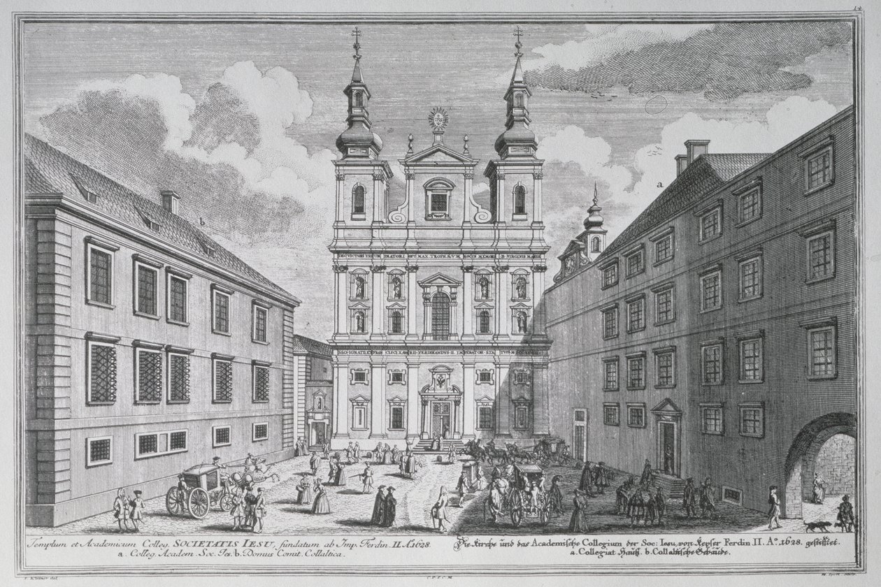 Vista della Jesuitenkirche e Dr-Ignaz-Seipal-Platz a Vienna da Salomon Kleiner