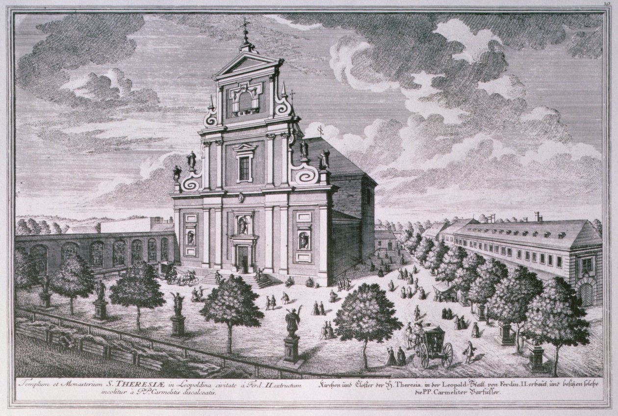 Veduta della chiesa e del monastero di Santa Teresa, Vienna da Salomon after Kleiner