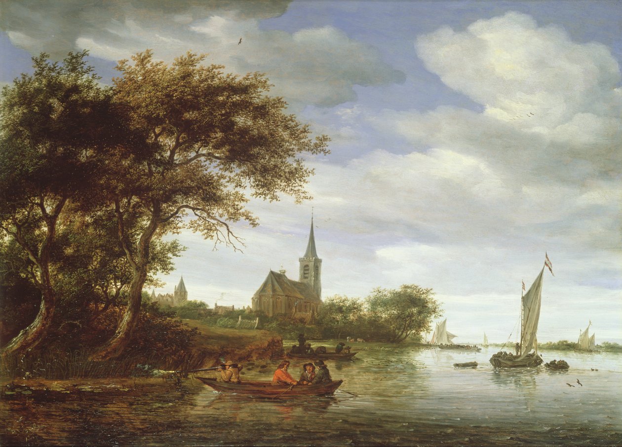 Scena fluviale, 1663 da Salomon van Ruisdael or Ruysdael