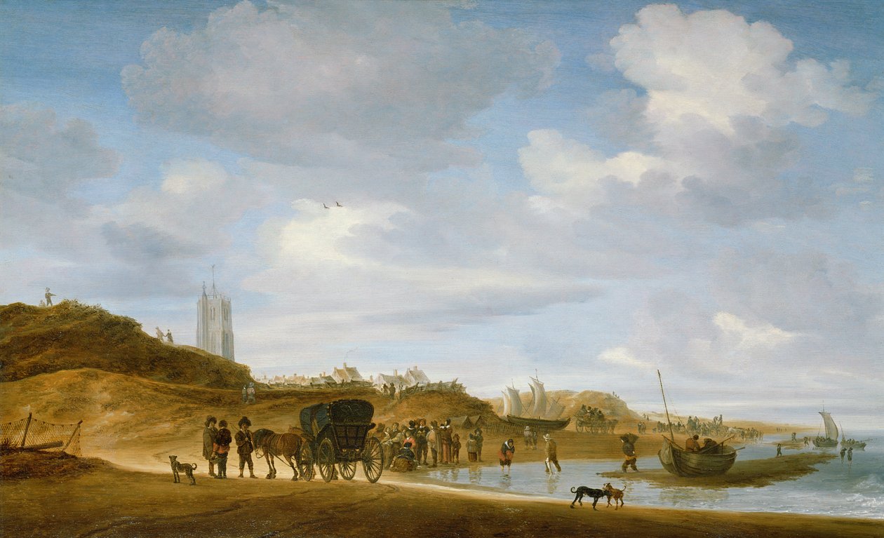 La spiaggia di Egmond-an-Zee da Salomon van Ruisdael or Ruysdael