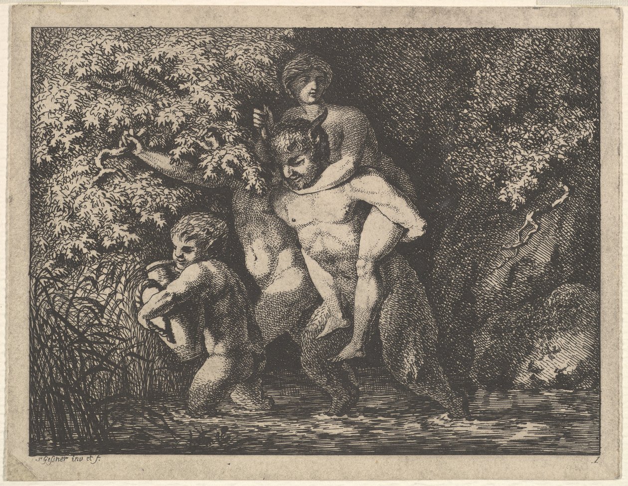 Famiglia di Satiri in Movimento da Salomon Gessner