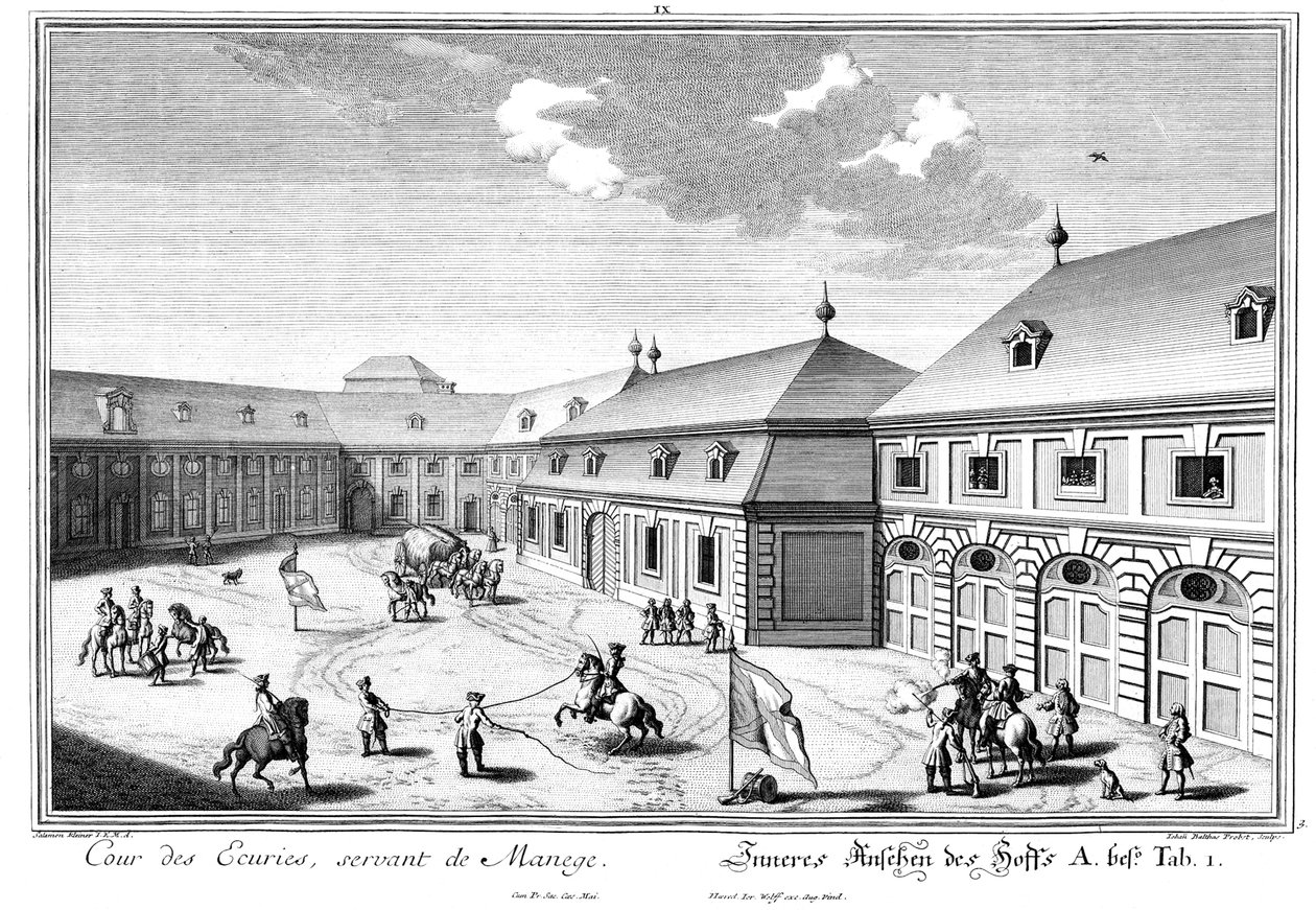 Veduta del cortile delle scuderie da Salomon Kleiner